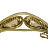 Vintage Antique ca 1920-40s Whiting & Davis Goldtone Hinged Bangle Bracelet Smoky Glass – Collectible vintage designer item