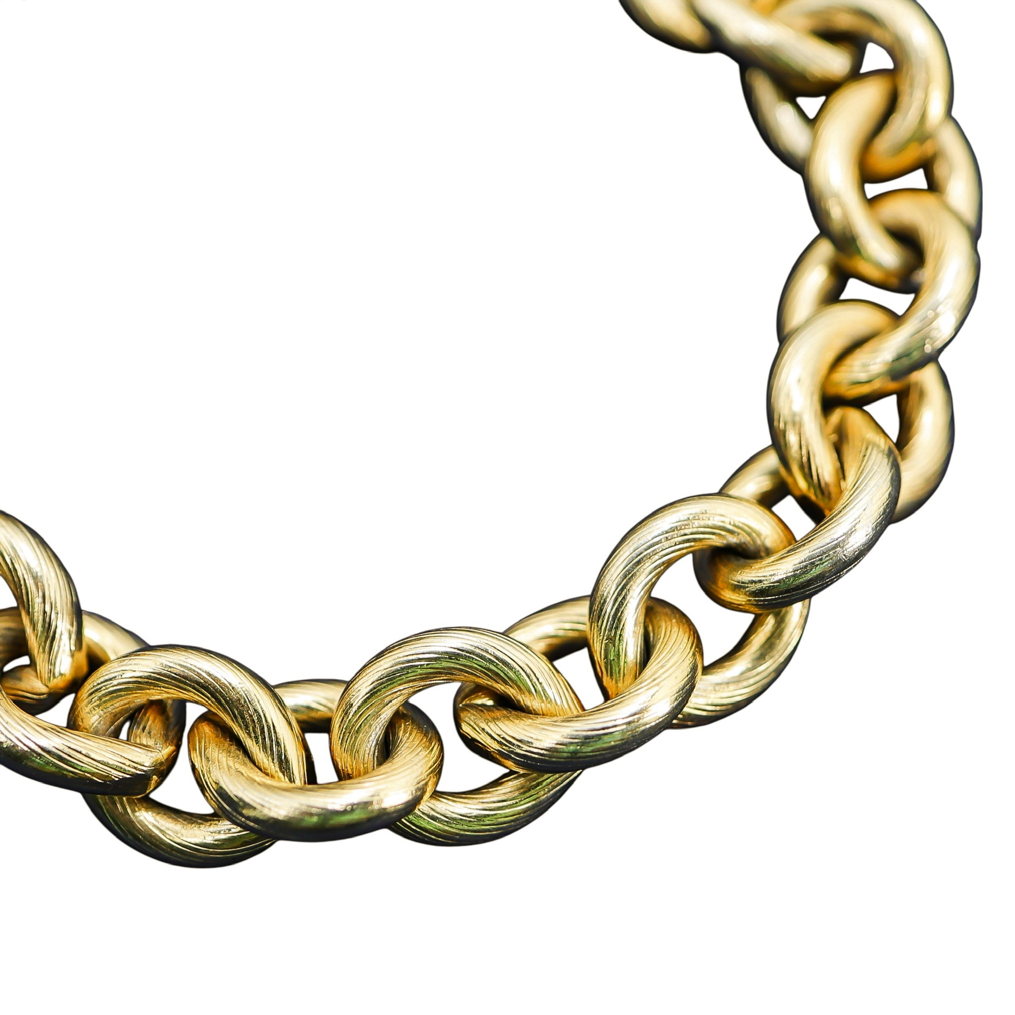 Early Vintage Napier 50s Gold Tone Textured Link Chain Bracelet image 5
