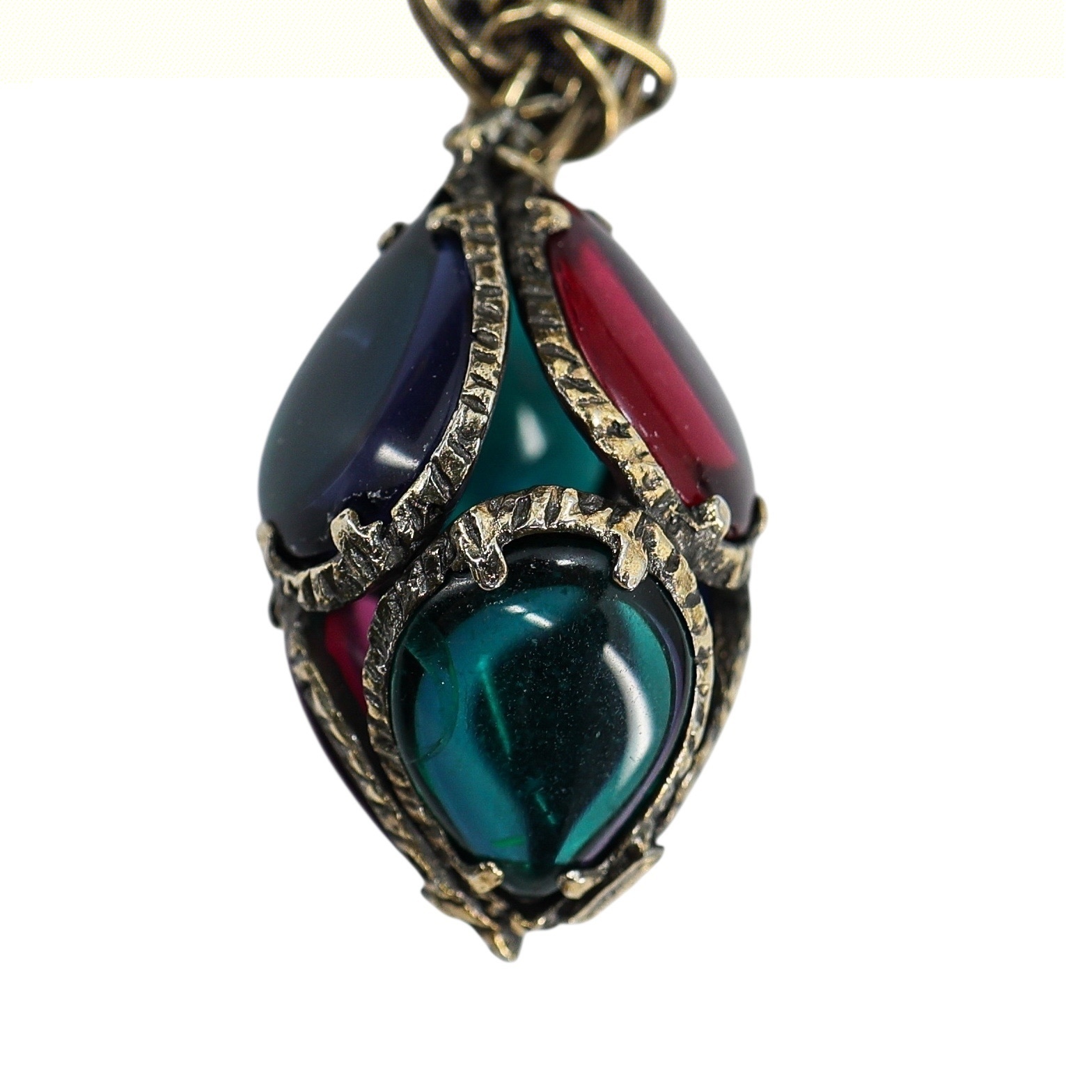 Trifari Renaissance Stained Glass Egg Charm Bracelet image 3