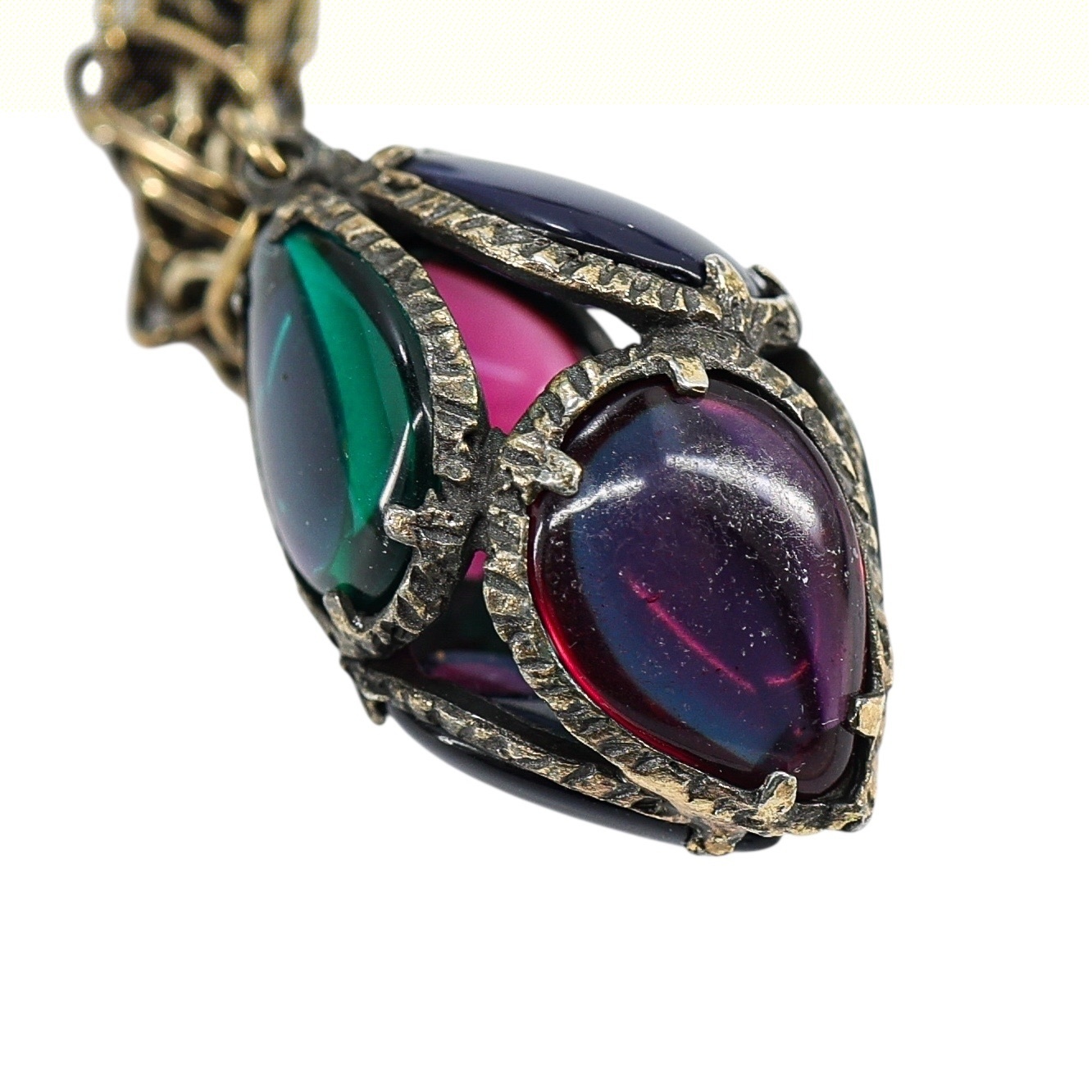 Trifari Renaissance Stained Glass Egg Charm Bracelet image 4