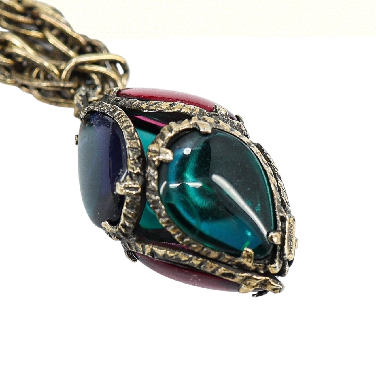 Trifari Renaissance Stained Glass Egg Charm Bracelet image 5