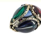 Crown Trifari Renaissance Stained Glass Egg Charm Bracelet – Collectible vintage designer item