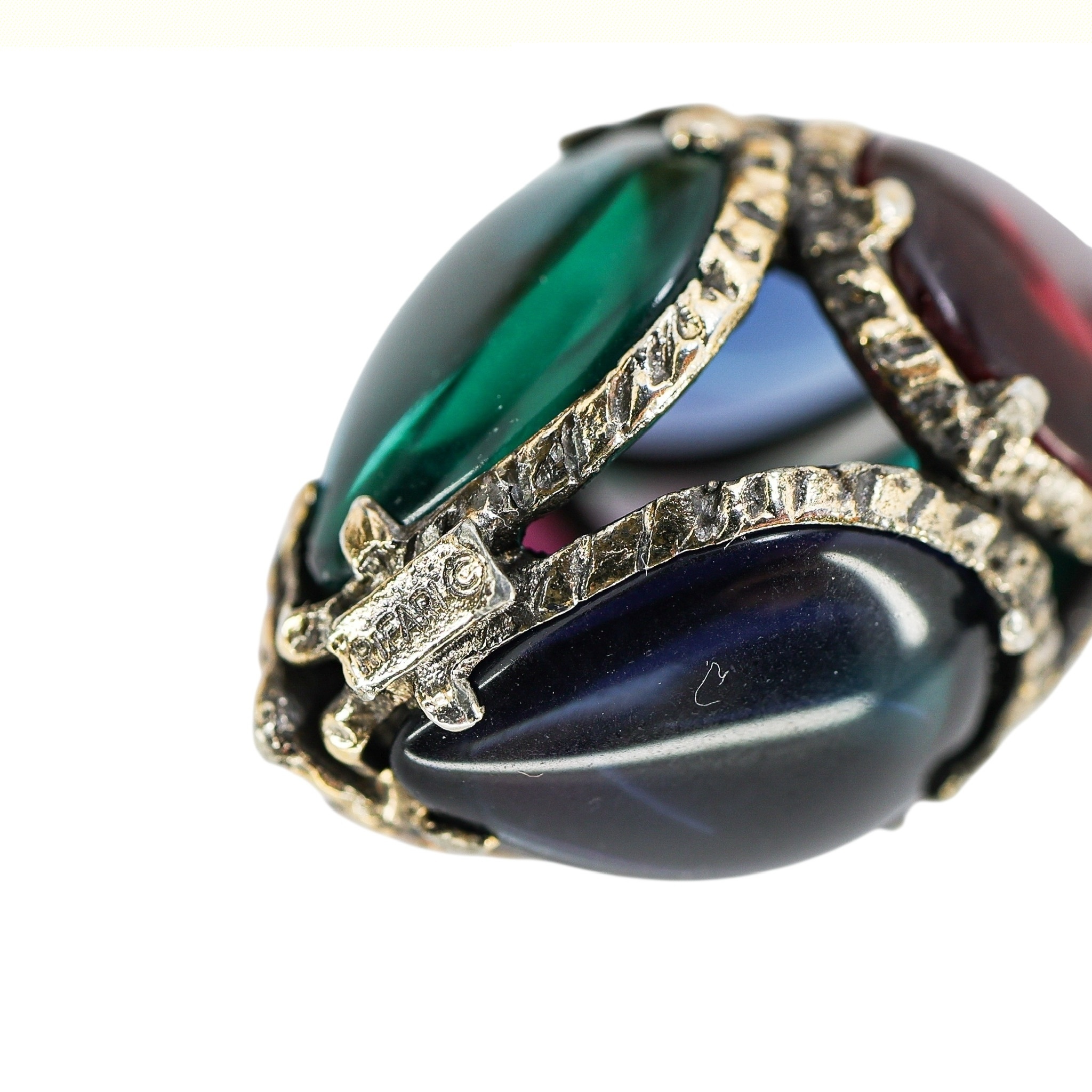 Trifari Renaissance Stained Glass Egg Charm Bracelet image 6