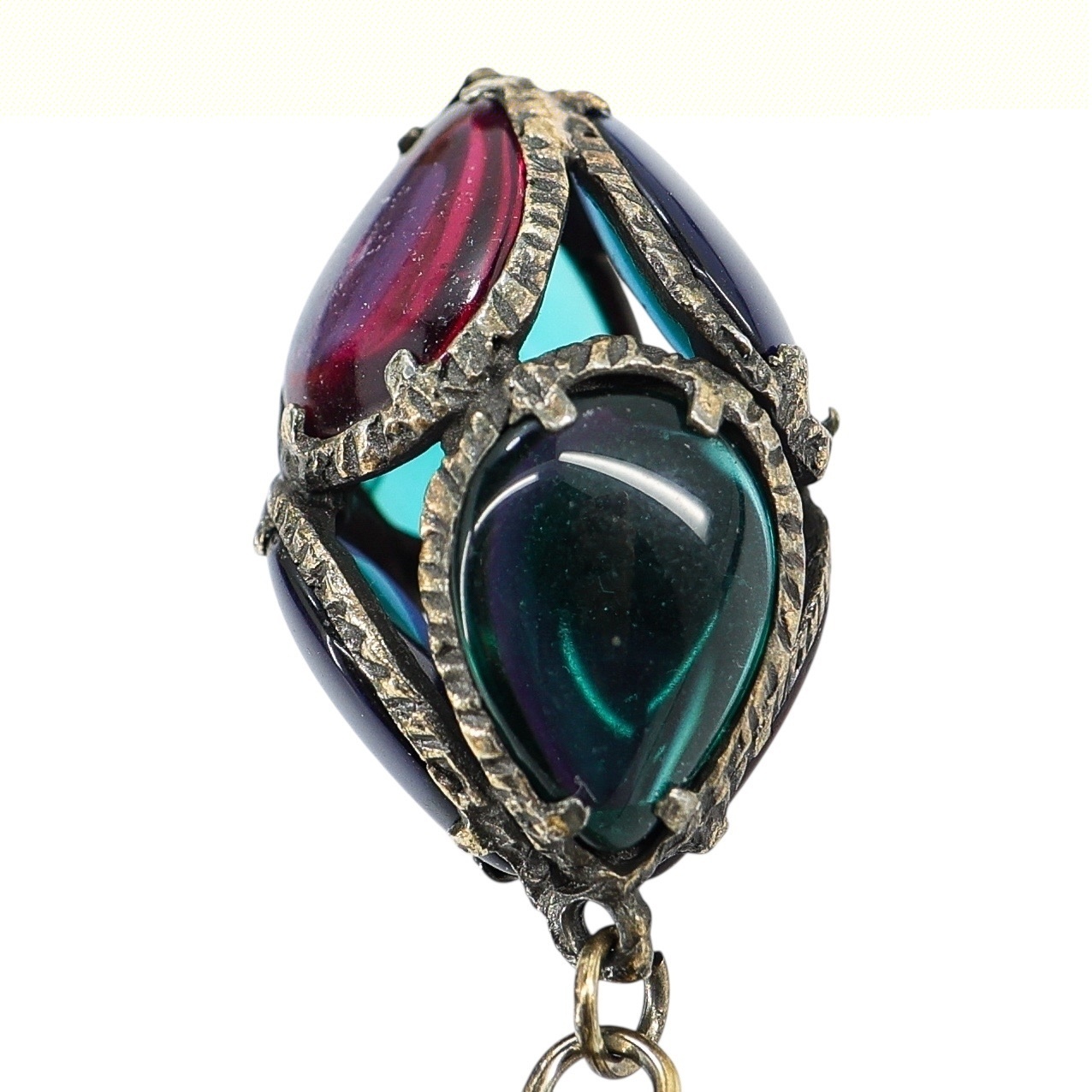 Trifari Renaissance Stained Glass Egg Charm Bracelet image 8