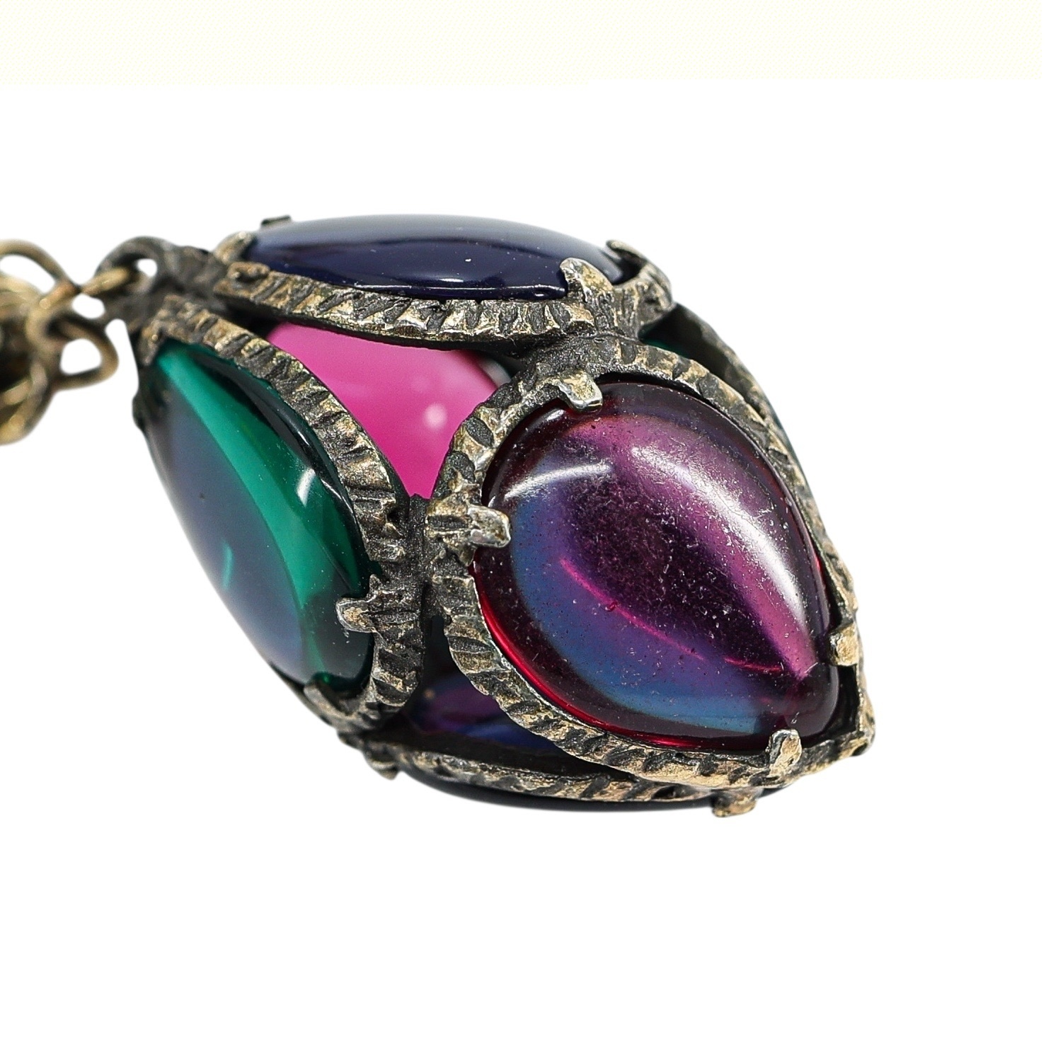 Trifari Renaissance Stained Glass Egg Charm Bracelet image 9