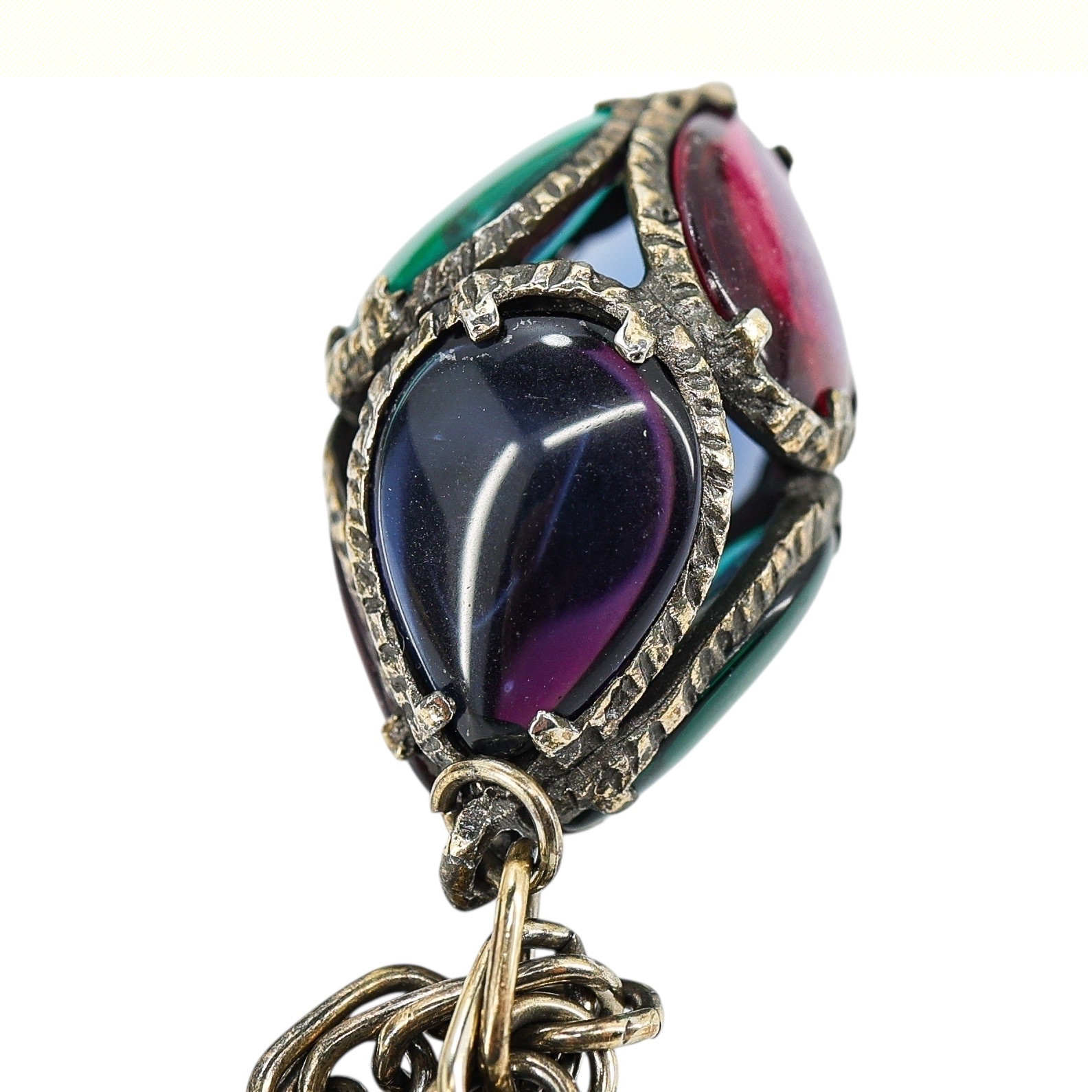 Trifari Renaissance Stained Glass Egg Charm Bracelet image 10