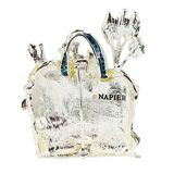 Napier Enamel Gardening Brooch Tote Vegetables And Molded Glass Snail – Estate Find