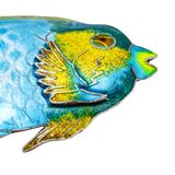 Vintage Tropical Angel Fish Brooch - Enameled Sterling Silver - 2.5in – Vintage item