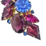 Juliana D&E Rhinestone Brooch Fuchsia Purple And Blue 2.5" – Rare collectible vintage item 