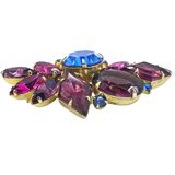 Juliana D&E Rhinestone Brooch Fuchsia Purple And Blue 2.5" – Rare collectible vintage item 