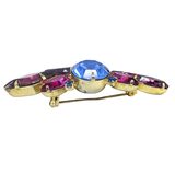 Juliana D&E Rhinestone Brooch Fuchsia Purple And Blue 2.5" – Rare collectible vintage item 