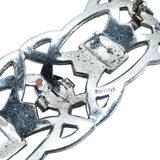 Art Deco Style Sterling Silver And Marcasite Brooch Openwork Geometric Motif 2in – Rare Vintage Item