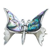 Abalone Butterfly Brooch Vintage Taxco Sterling Silver 3D Eagle #3 “FC” Mark