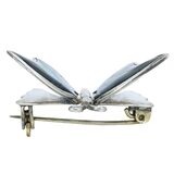 Abalone Butterfly Brooch Vintage Taxco Sterling Silver 3D Eagle #3 “FC” Mark