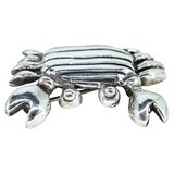 Vintage Sterling Silver Crab Brooch Pin Sculptural Modernist Coastal 1.5” 12.4g – Estate Find
