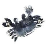 Vintage Sterling Silver Crab Brooch Pin Sculptural Modernist Coastal 1.5” 12.4g – Estate Find