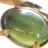 Vintage Mid Century Nephrite Jade Cabochons Gold Filled Brooch Signed Dixelle – Rare collectible vintage item 