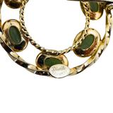 Vintage Mid Century Nephrite Jade Cabochons Gold Filled Brooch Signed Dixelle – Rare collectible vintage item 