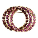 Vintage Pink Rhinestone Flower Brooch Lot Of 3 Mid Century Gold Tone 1–1.5” – Collectible vintage item