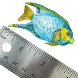 Vintage Blue Enamel Tropical Angel Fish Brooch Silver Plated – Vintage item