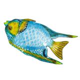 Vintage Blue Enamel Tropical Angel Fish Brooch Silver Plated – Vintage item