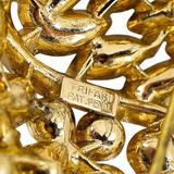 Crown Trifari Patent Pending Round Brooch - Faux Pearl And Clear Rhinestones 1.25” – Collectible vintage designer item