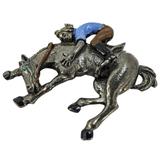 Vintage Horse Rider Equestrian Brooch In Pewter, Large 2.5" – Collectible Item - Estate find
