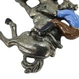 Vintage Horse Rider Equestrian Brooch In Pewter, Large 2.5" – Collectible Item - Estate find