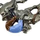 Vintage Horse Rider Equestrian Brooch In Pewter, Large 2.5" – Collectible Item - Estate find