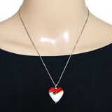 Amberina Art Glass Heart Lampwork Pendant Necklace Sterling Silver – OOAK - Unique one of a kind artisan item
