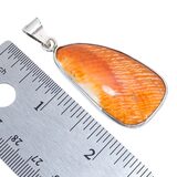 Large Statement Orange Spiny Oyster Pendant In Sterling Silver Organic Freeform Drop – OOAK - Unique one of a kind artisan item