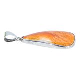 Large Statement Orange Spiny Oyster Pendant In Sterling Silver Organic Freeform Drop – OOAK - Unique one of a kind artisan item