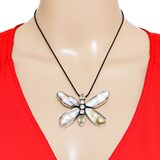 Large Artisan Sterling Silver Butterfly Pendant With Baroque Pearls And Lemon Quartz – OOAK - Unique one of a kind artisan item