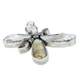 Large Artisan Sterling Silver Butterfly Pendant With Baroque Pearls And Lemon Quartz – OOAK - Unique one of a kind artisan item