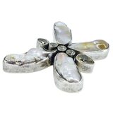 Large Artisan Sterling Silver Butterfly Pendant With Baroque Pearls And Lemon Quartz – OOAK - Unique one of a kind artisan item