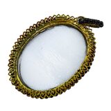 Vintage Signed Czechoslovakia White Molded Glass Cameo Pendant With Black Background – Rare collectible vintage item 