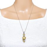Large Yellow Quartz Artisan Pendant Necklace Bezel Set Open Back Statement – Studio made / small batch item  - Estate find