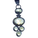 Large Yellow Quartz Artisan Pendant Necklace Bezel Set Open Back Statement – Studio made / small batch item  - Estate find