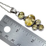 Large Yellow Quartz Artisan Pendant Necklace Bezel Set Open Back Statement – Studio made / small batch item  - Estate find