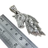 SARDA Sterling Silver Horse Head Pendant Ornate Filigree Equestrian 2.5" – Collectible designer item - retired