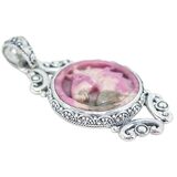 Sarda Carved Pink Rhodochrosite Horse Pendant Sterling Silver 925 Statement – Collectible Item - Estate find