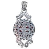 Sarda Carved Pink Rhodochrosite Horse Pendant Sterling Silver 925 Statement – Collectible Item - Estate find