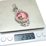 Sarda Carved Pink Rhodochrosite Horse Pendant Sterling Silver 925 Statement – Collectible Item - Estate find