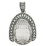 Samuel B. Sculptural Rock Crystal Buddha Sterling Silver Pendant Balinese Style – Collectible Item - Estate find