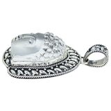 Samuel B. Sculptural Rock Crystal Buddha Sterling Silver Pendant Balinese Style – Collectible Item - Estate find