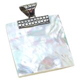 Samuel B. Large Mother of Pearl Sterling Silver Pendant 2” Artisan Bali Style – Estate Find