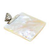 Samuel B. Large Mother of Pearl Sterling Silver Pendant 2” Artisan Bali Style – Estate Find