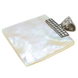 Samuel B. Large Mother of Pearl Sterling Silver Pendant 2” Artisan Bali Style – Estate Find