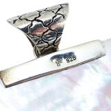 Samuel B. Large Mother of Pearl Sterling Silver Pendant 2” Artisan Bali Style – Estate Find