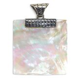 Samuel B. Large Mother of Pearl Sterling Silver Pendant 2” Artisan Bali Style – Estate Find